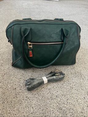 Urban Expressions Forest Green Satchel with Gold Hardware